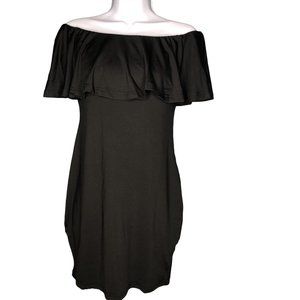 Shein off shoulder black dress med